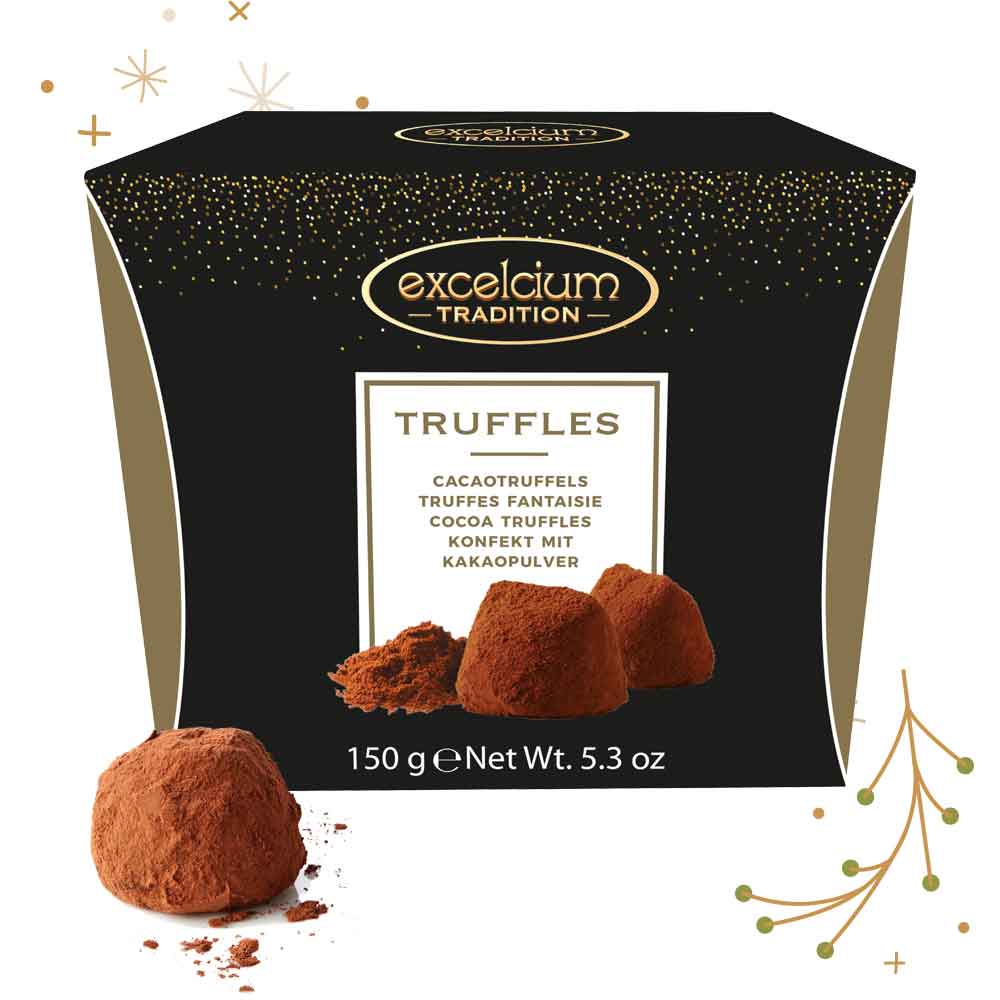 Boîtes de truffes au chocolat noir et brisures de cookies