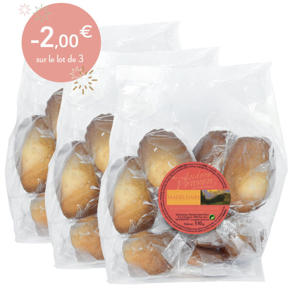 Lot de 3 sachets de 10 Madeleines