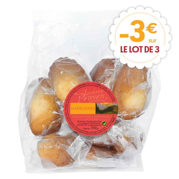 Lot de 3 sachets de madeleines