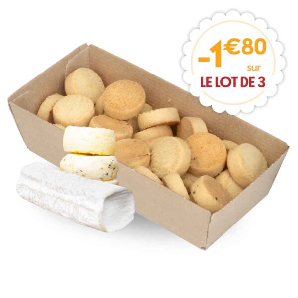 Lot de 3 boîtes de Mini Palets Bretons au Chèvre