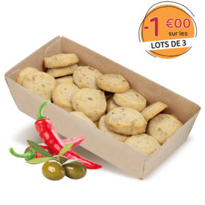 Lot de 3 boîtes de mini palets Bretons aux olives et piment d'Espelette
