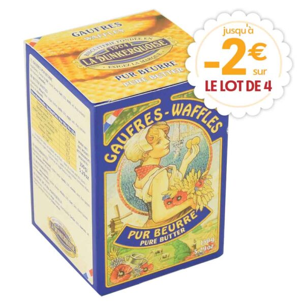 Le lot de 4 boîtes de 18 gaufres pur beurre