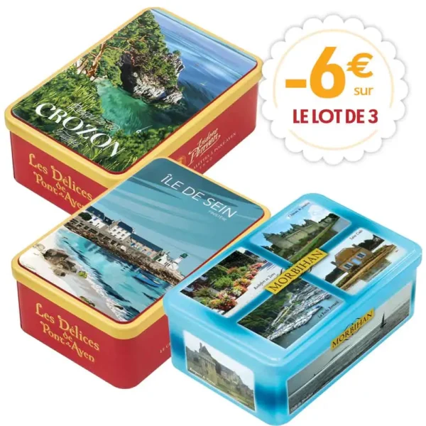 Lot de 3 Boîtes Métal de Collection